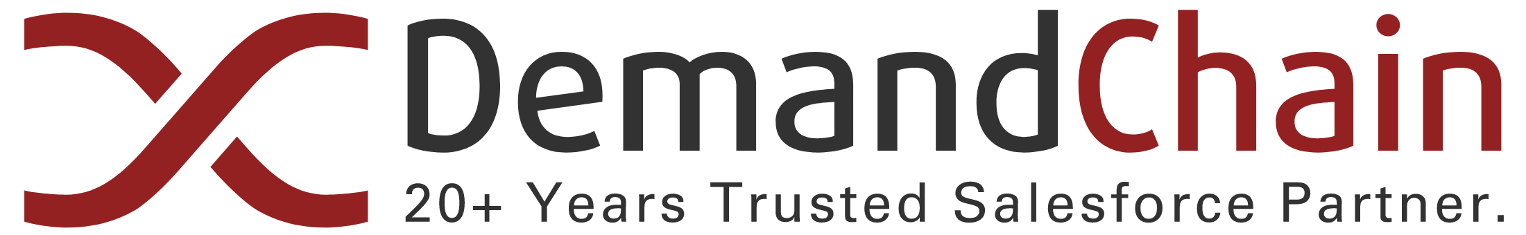 Logo for DemandChain with tagline 20+ Years Trusted Salesforce Partner
